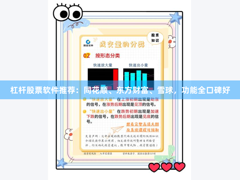 杠杆股票软件推荐：同花顺、东方财富、雪球，功能全口碑好